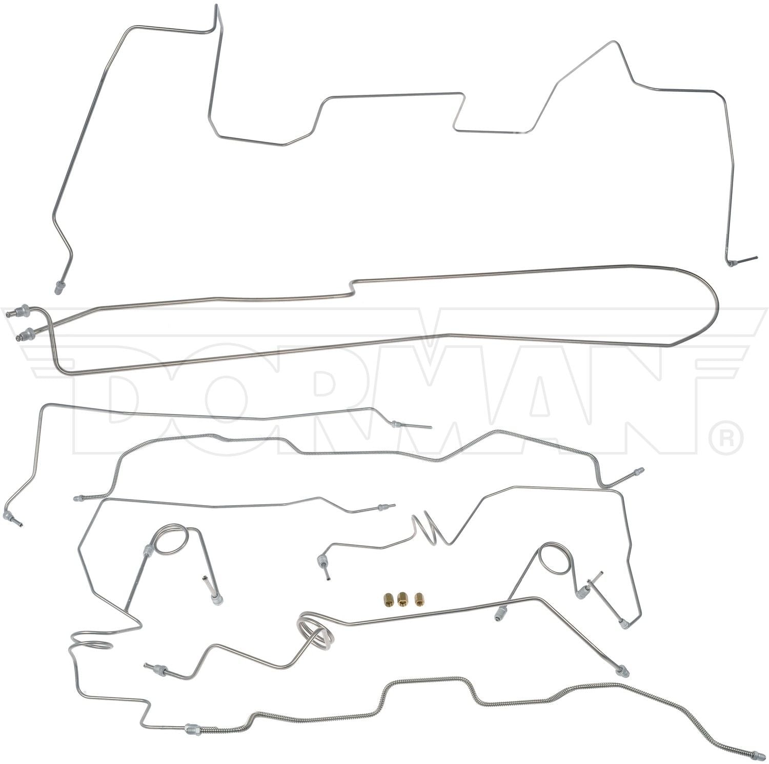 Dorman Brake Lines, Hydraulic, Front and Rear, Stainless Steel, Natural, Chev