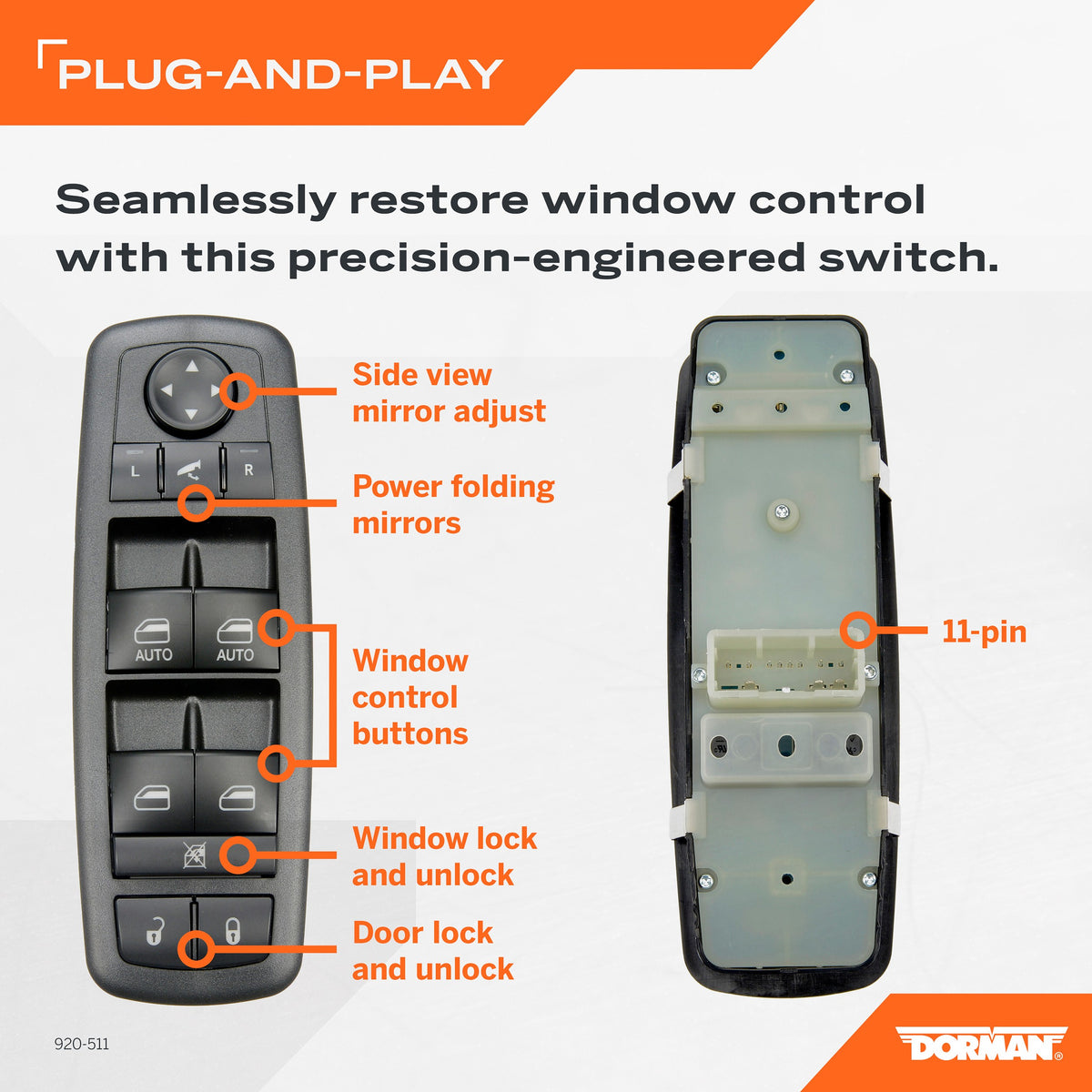 Dorman - OE Solutions Master Power Window Switch 920-511