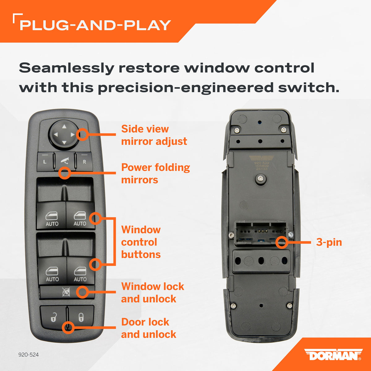 Dorman - OE Solutions Power Window Switch 920-524