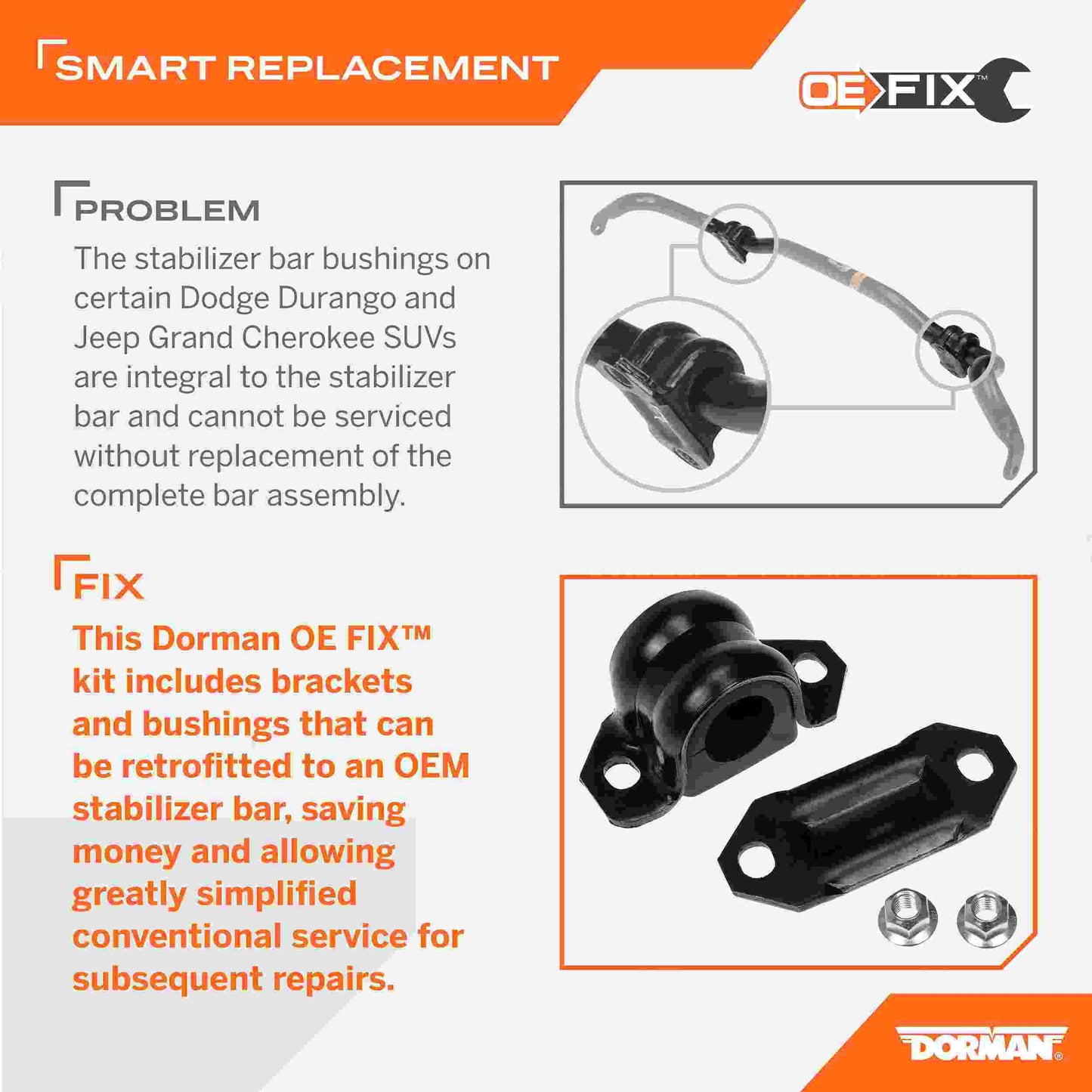 Dorman - OE Solutions SUSPENSION SWAY BAR BRACKET KIT 928-581