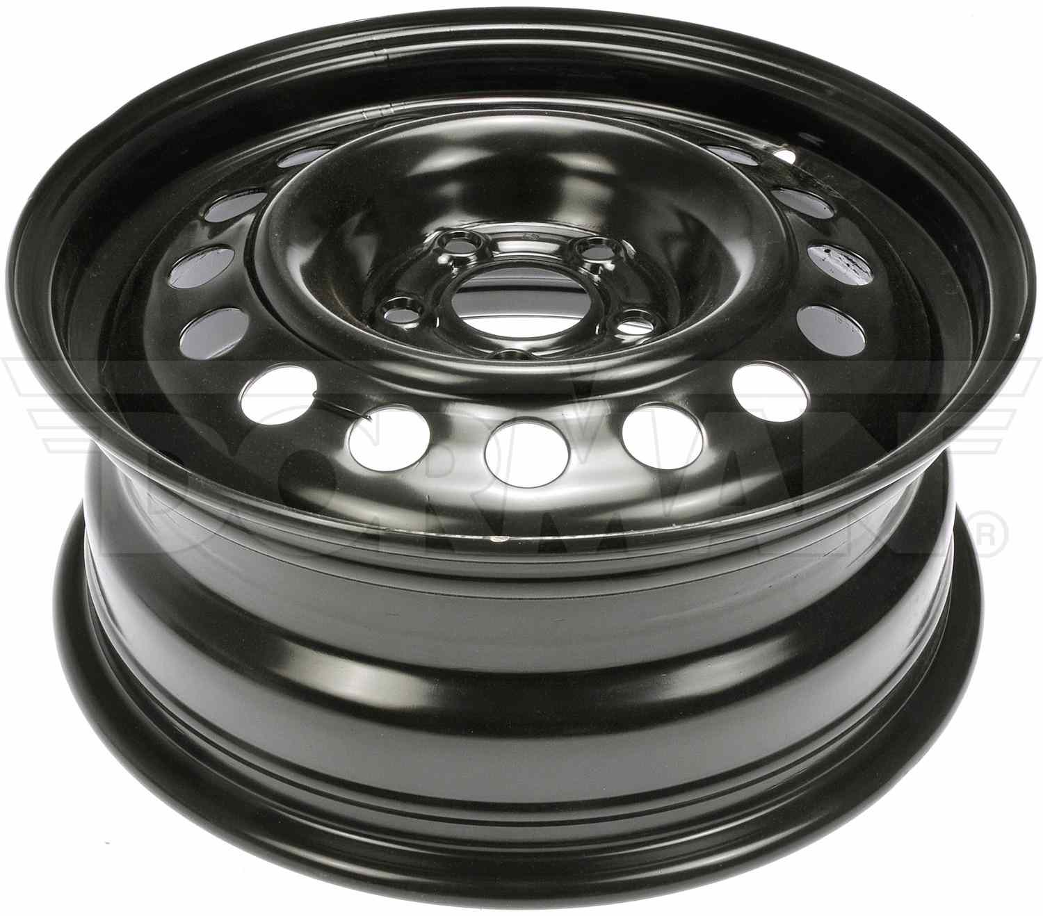 Dorman Wheel, Replacement, Steel, Black, Gloss, 15 in. x 6 in., 5 x 100mm Bol