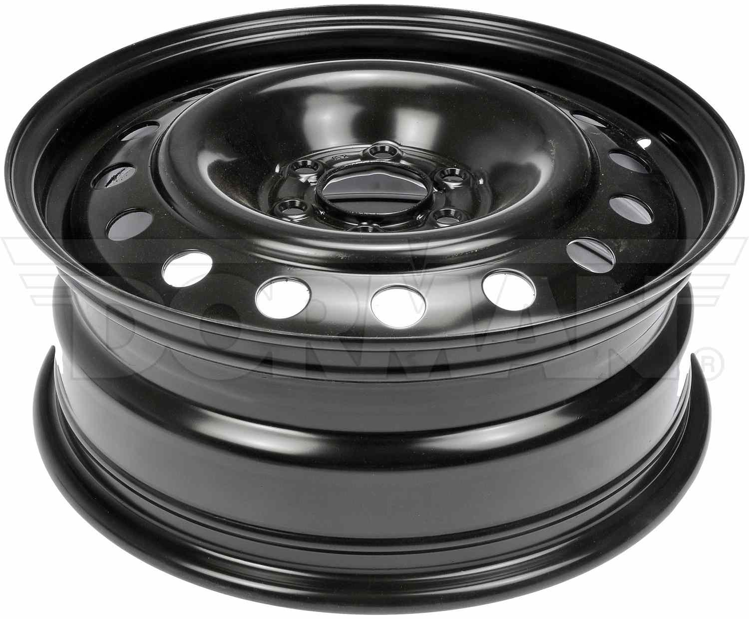 Dorman Wheel, Replacement, Steel, Gloss Black, 17 in. x 6.5 in., 6 x 115mm