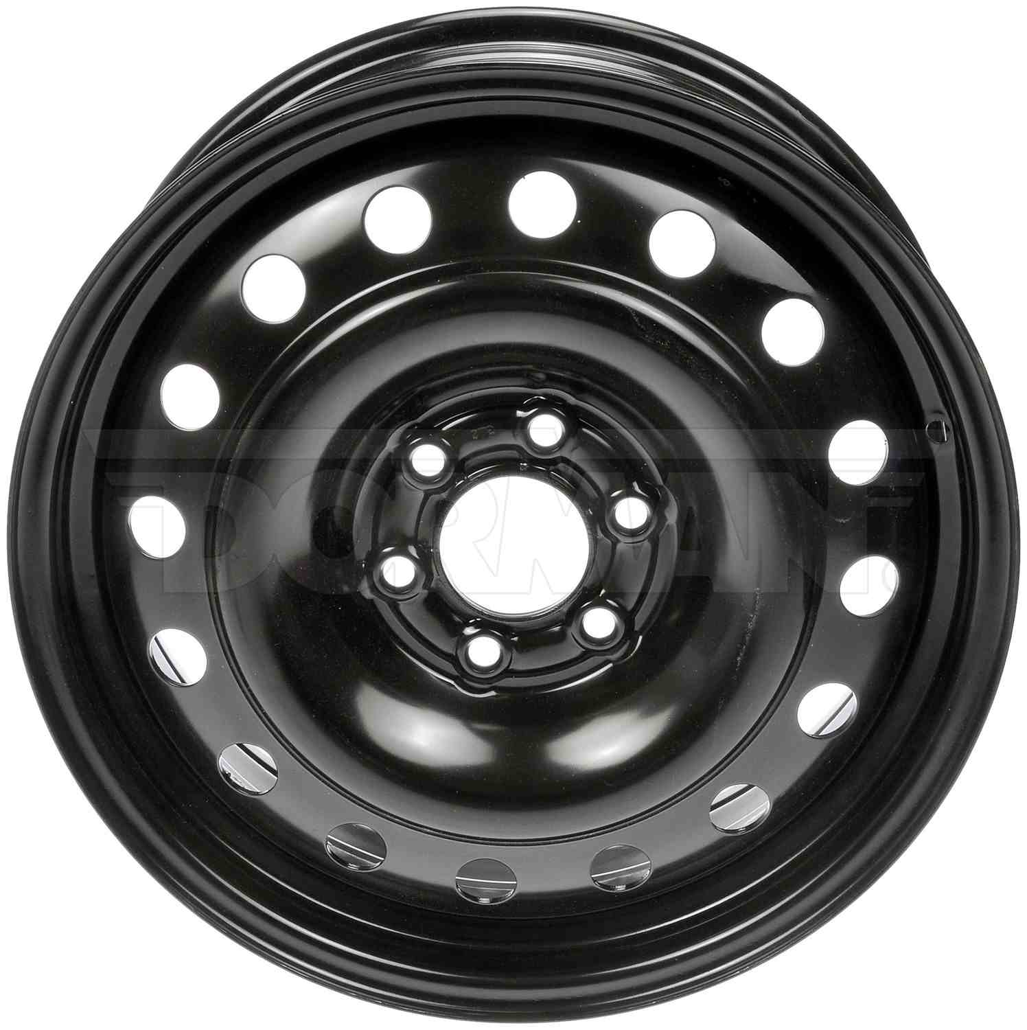 Dorman Wheel, Replacement, Steel, Gloss Black, 17 in. x 6.5 in., 6 x 115mm