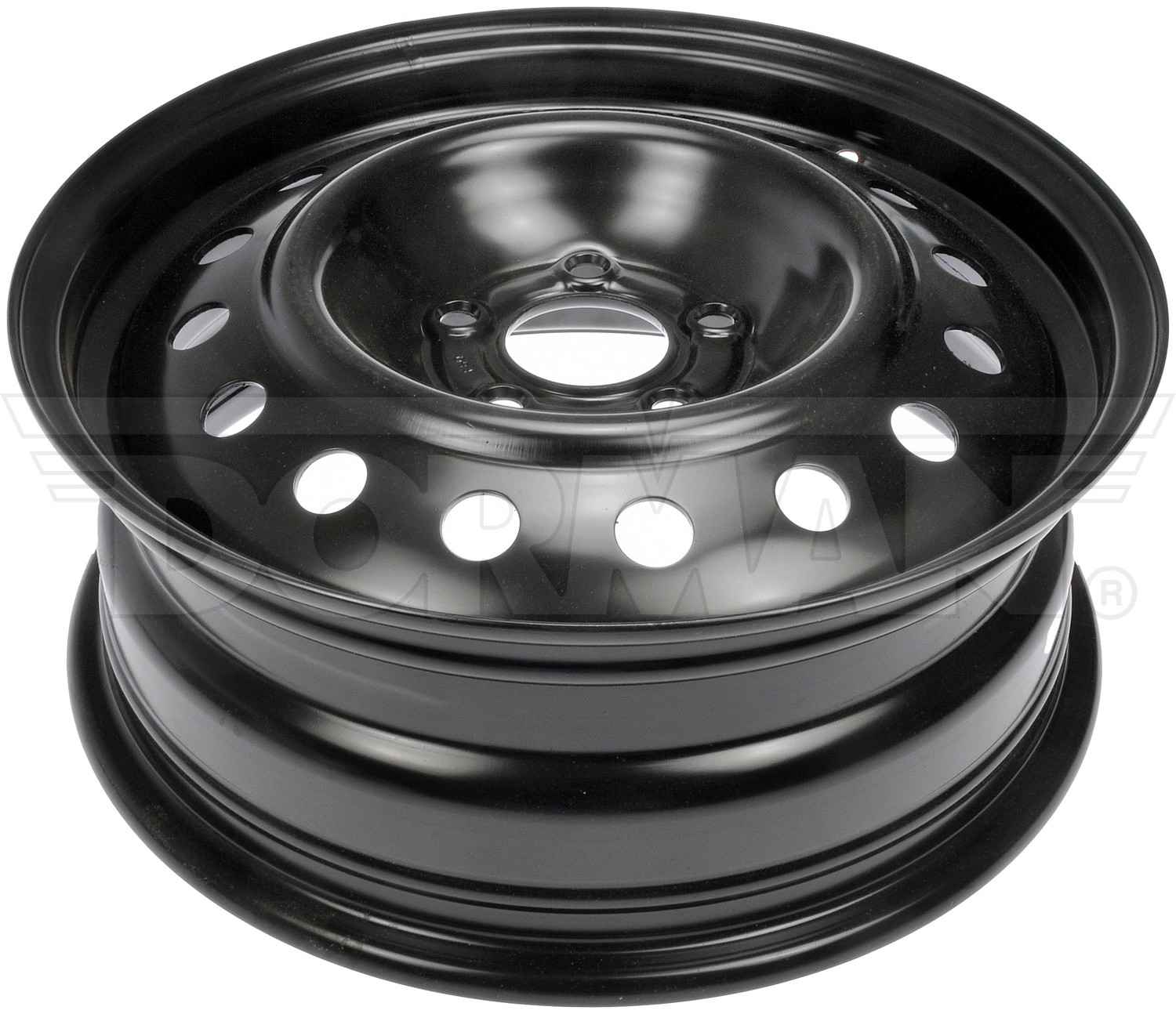 Dorman Wheel, Replacement, 16 in. x 6.0 in., Steel, Black, Gloss, 5 x 108mm B