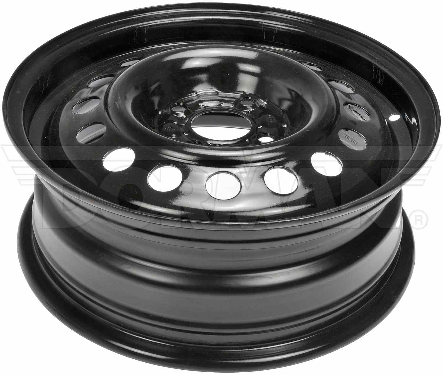 Dorman Wheel, Replacement, 15 in. x 5.5 in. Steel, Black, Gloss, 4 x 100mm Bo