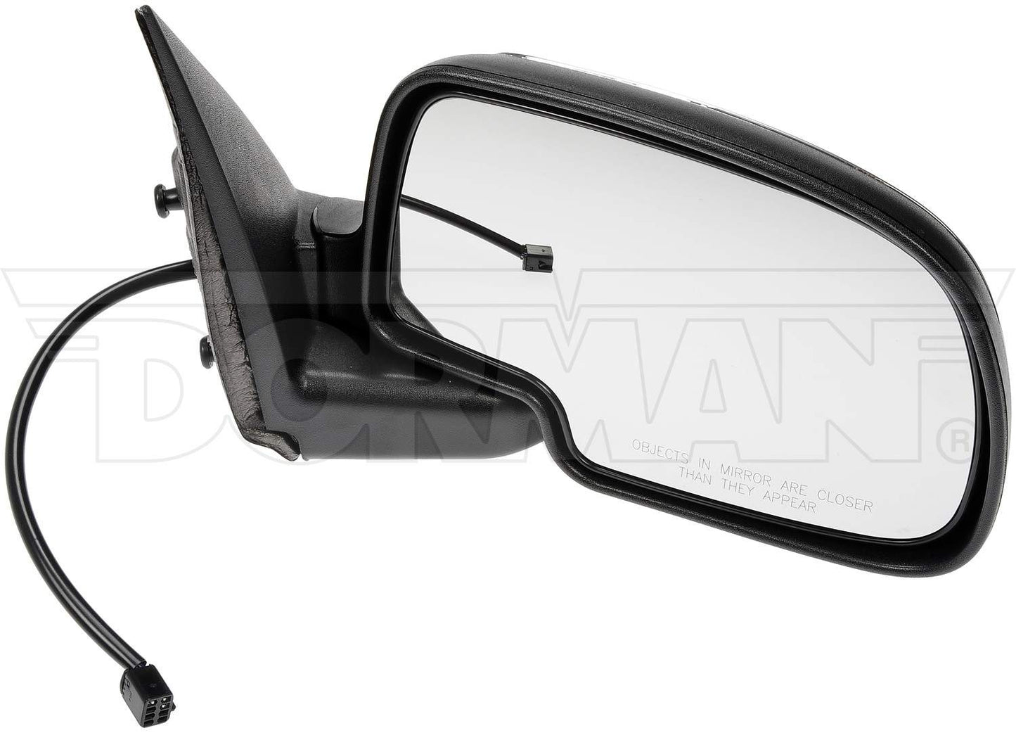 Dorman Door Mirror Side View Mirror Right Power Non-Heated Black And Chrome with 3 Connectors for 2002-1999 Chevrolet GMC 955-061