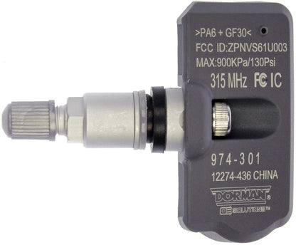 Dorman Tire Pressure Monitoring System Programmable Sensor 315 MHz for 1996-2022 Vehicles 974-301