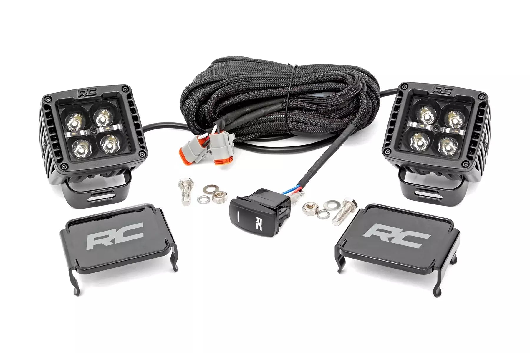 ROUGH COUNTRY 2 Inch Black Series LED Light Pods Square Exterior Components Lights and Components main image