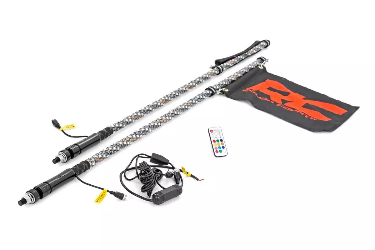 ROUGH COUNTRY LED Light Whip 4ft Multi-Color Pair Exterior Components Lights and Components main image