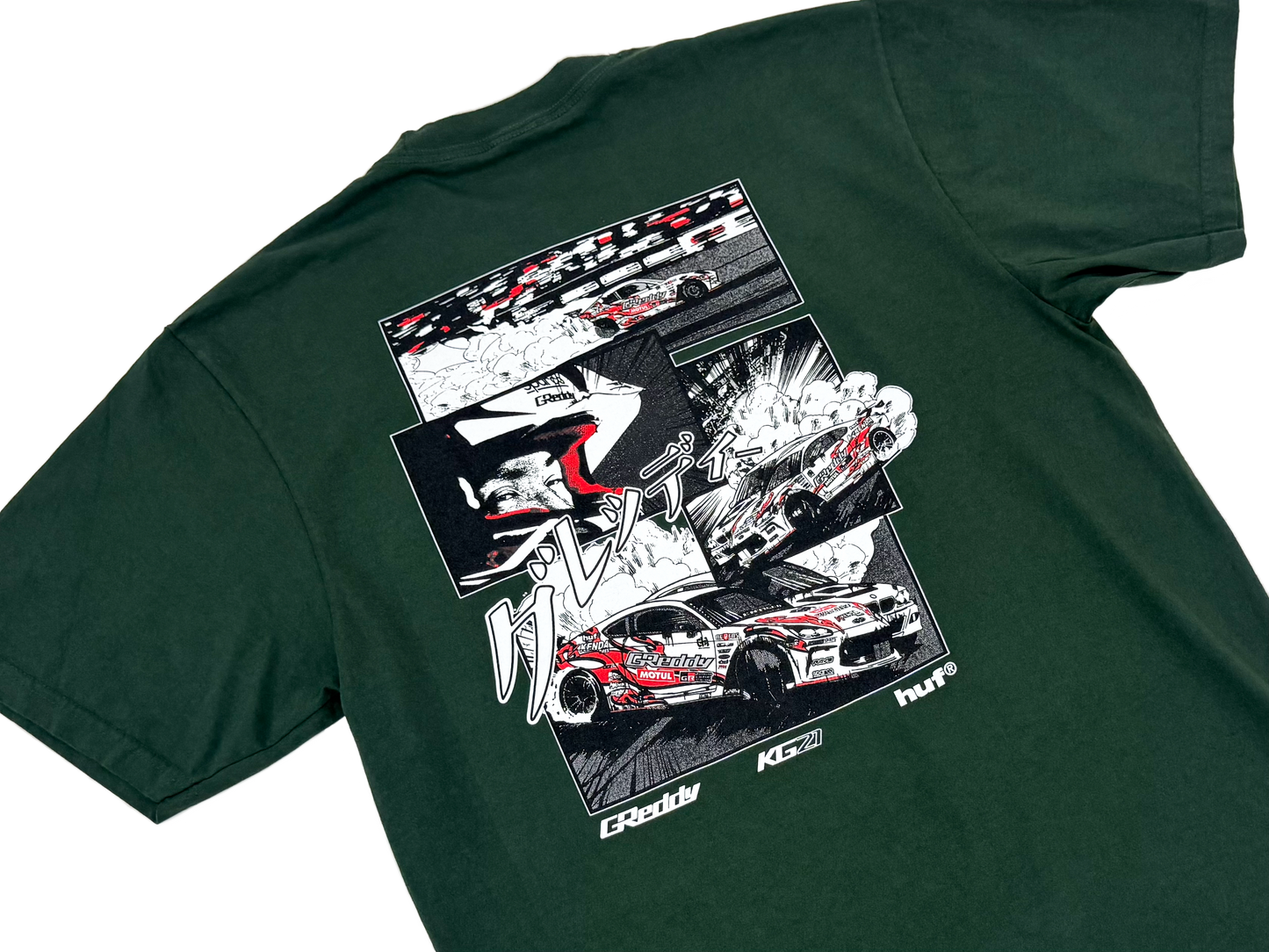 GReddy X HUF Reveal KG21 Tee(s) - Moss Green