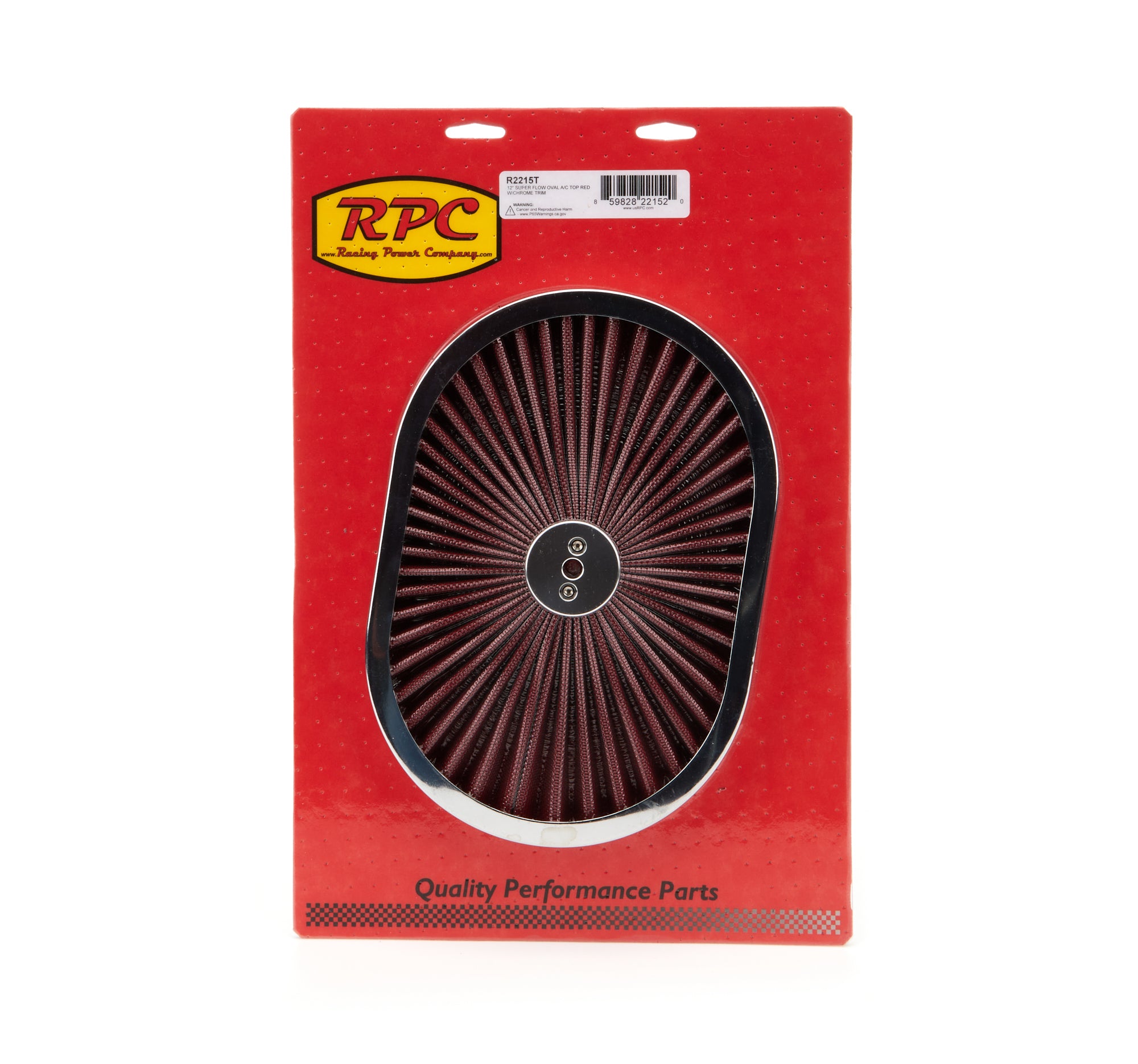 Racing Power Co-Packaged 12in Super Flow Oval Air Cleaner Red Mesh Air Cleaners, Filters, Intakes and Components Air Cleaner Assemblies and Air Intake Kits main image