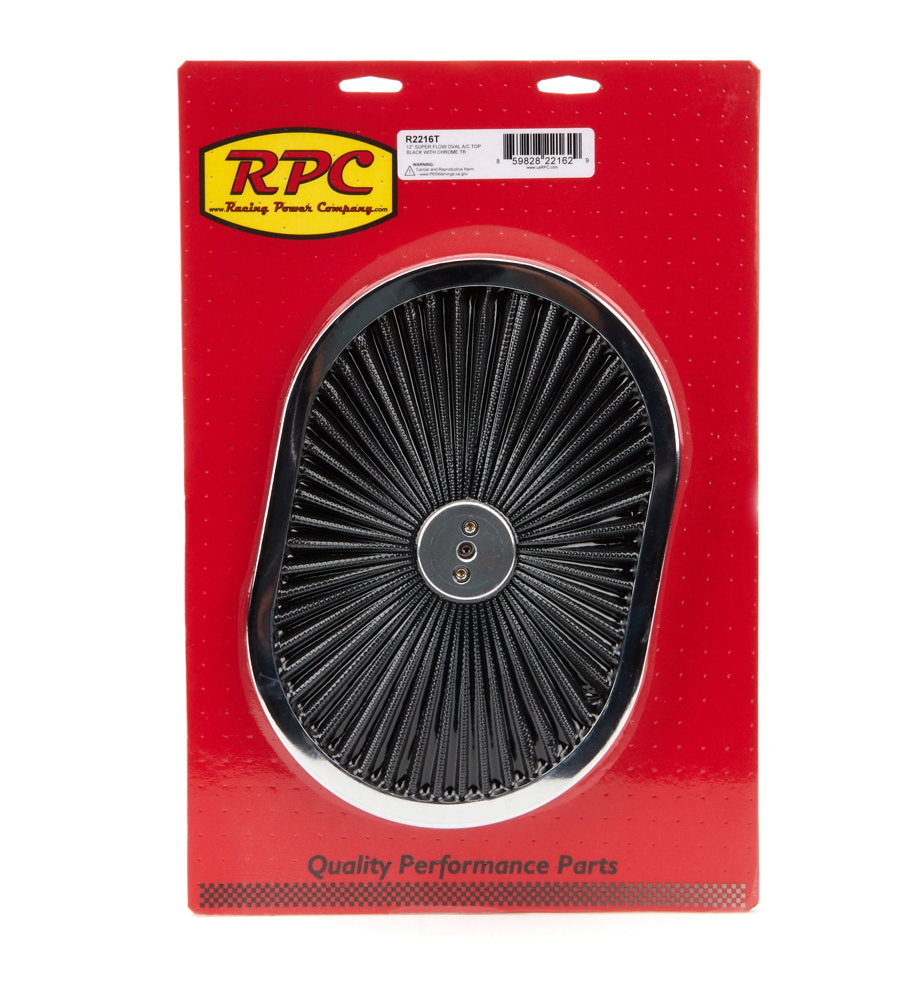 Racing Power Co-Packaged 12in Super Flow Oval Air Cleaner Black Mesh Air Cleaners, Filters, Intakes and Components Air Cleaner Assembly Components main image