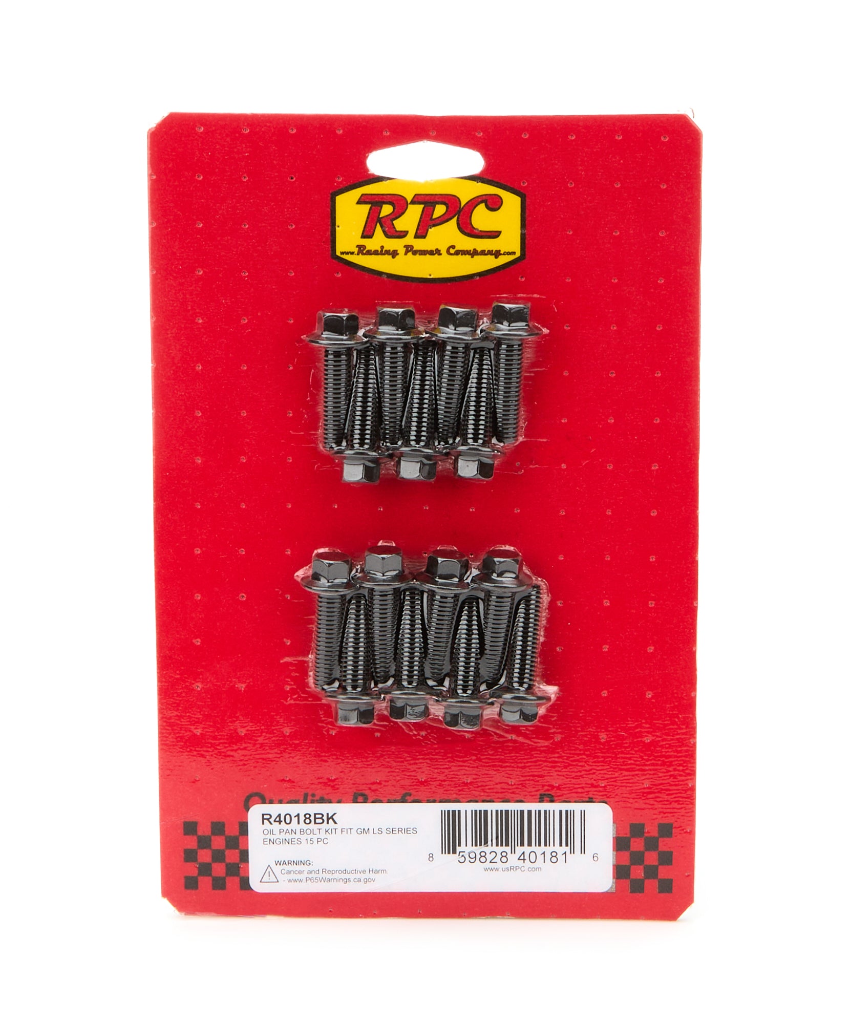 Racing Power Co-Packaged LS Oil Pan Bolt KIt 15Pc Black Engine Fastener Kits Oil Pan Fastener Kits main image