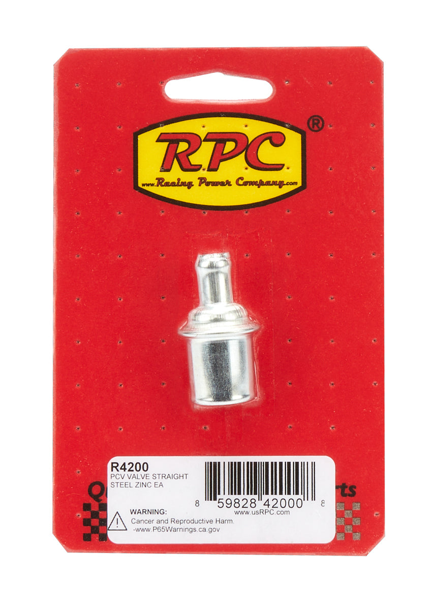 Racing Power Co-Packaged PCV Valve Straight Steel Zinc Each Engine Covers, Pans and Dress-Up Components Valve Cover Breathers and Components main image