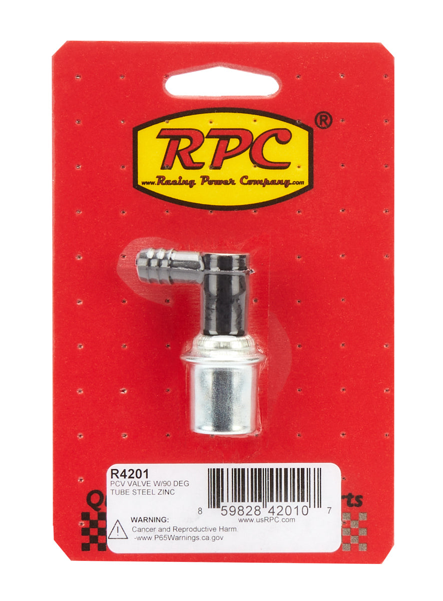 Racing Power Co-Packaged PCV Valve w/90 Degree Tube Steel Zinc Engine Covers, Pans and Dress-Up Components Valve Cover Breathers and Components main image