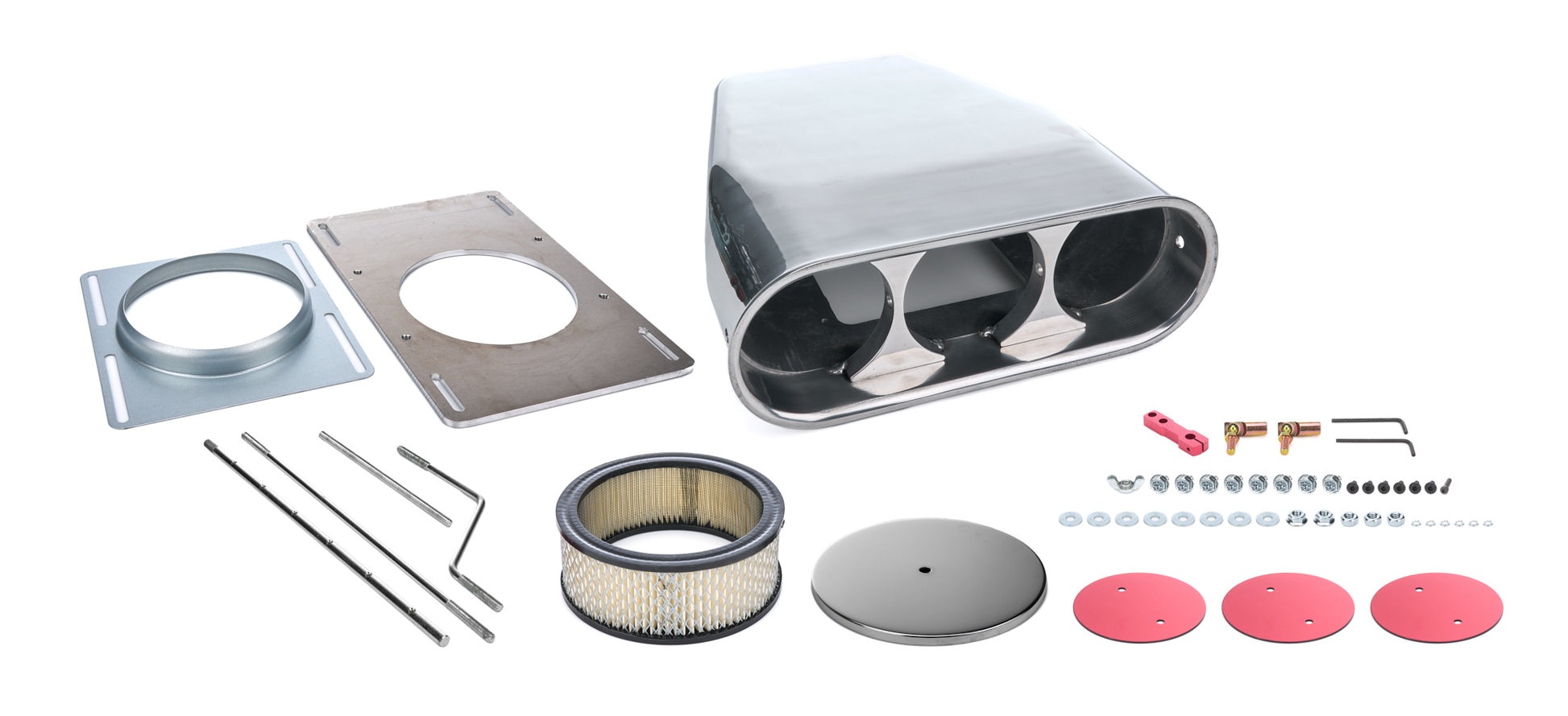 RACING POWER CO-PACKAGED Street Hood Scoop Plain Polished Air and Fuel Air Cleaners, Filters, Intakes and Components main image