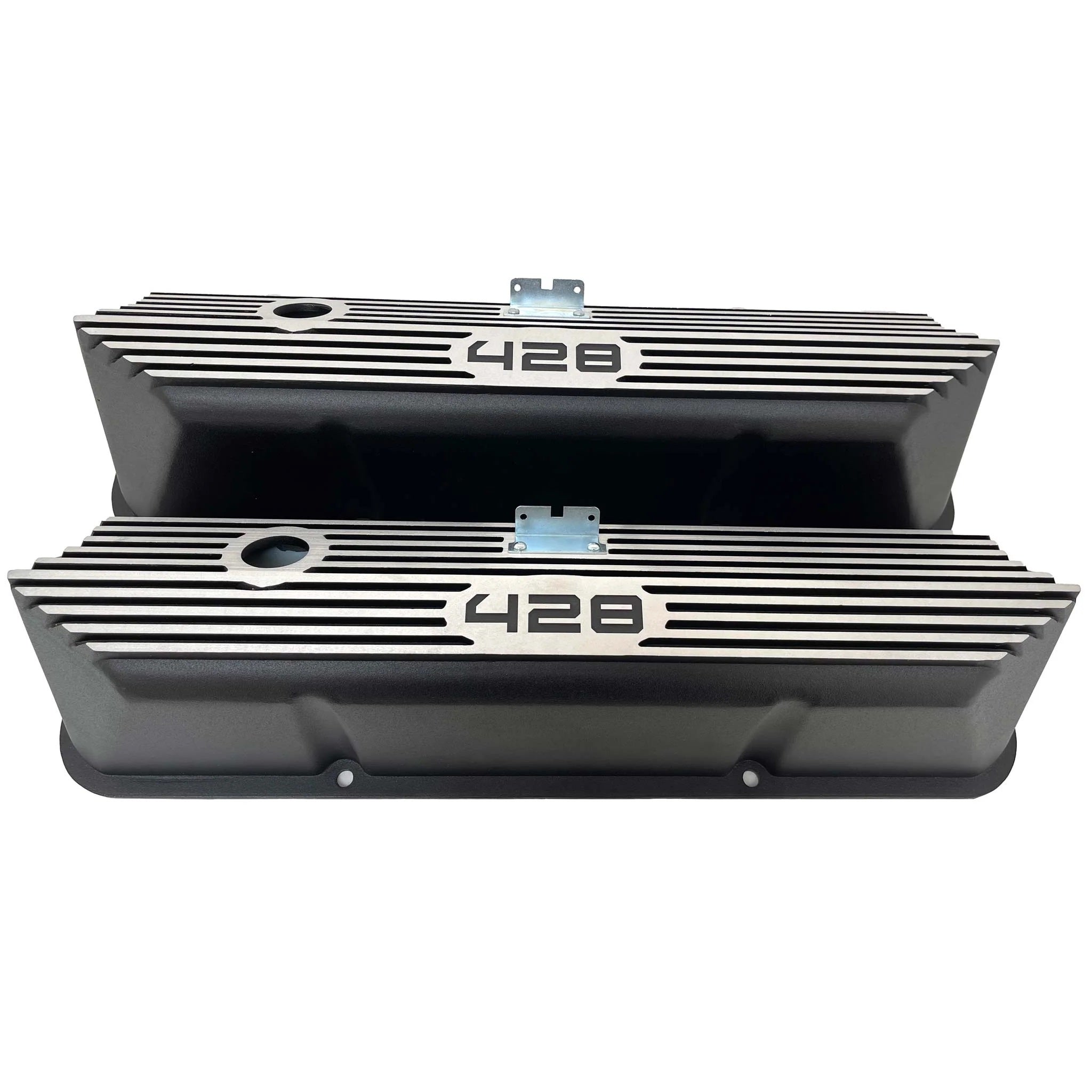 Racing Power Co-Packaged Valve Covers Aluminum Tall Ford 428 CID Logo RPCR7683BK