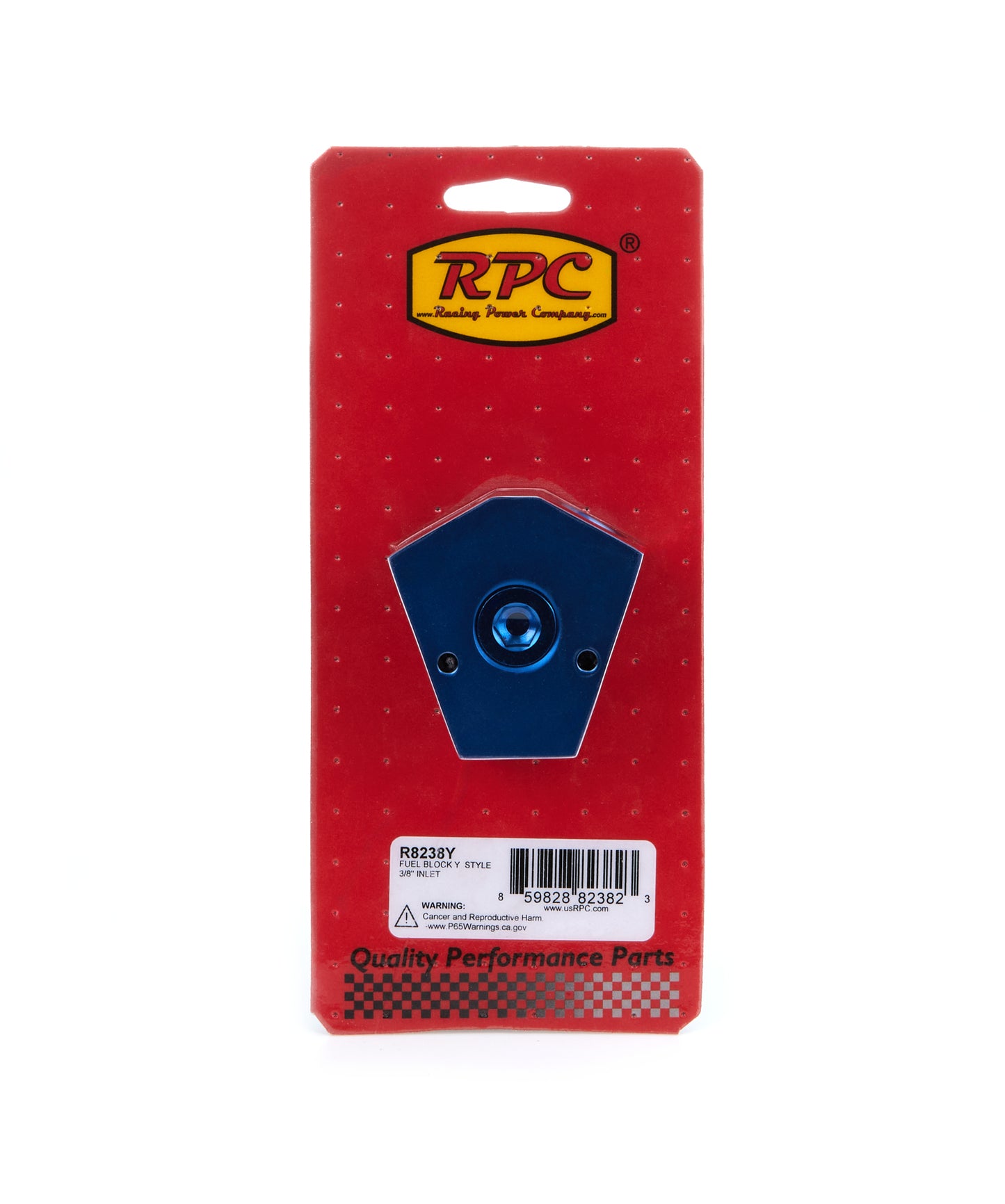 Racing Power Co-Packaged Fuel Bock Y-Style 3/8in Inlet Fittings and Plugs AN-NPT Fittings and Components main image