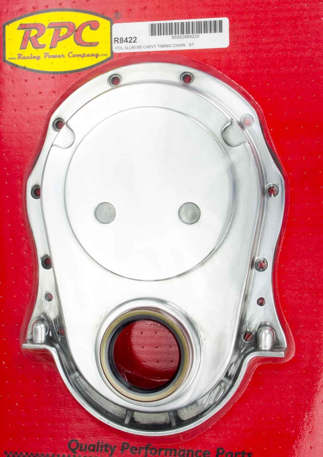 Racing Power Co-Packaged BBC Alum Timing Chain Cover Polished Engine Covers, Pans and Dress-Up Components Timing Covers main image