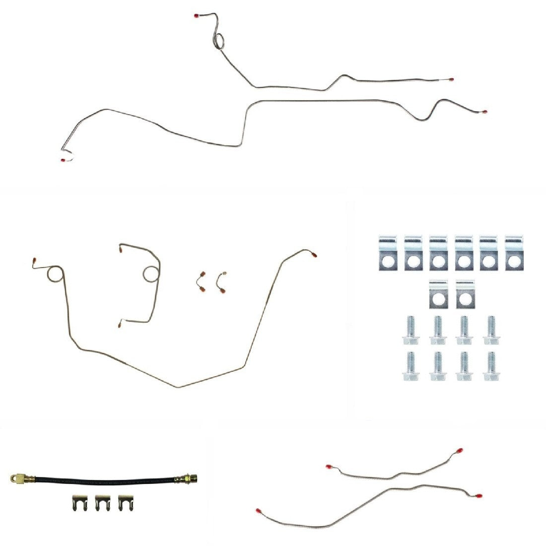 RIGHT STUFF DETAILING 69 Camaro Complete Brake Line Kit Stainless Fittings Hoses and Valves Hose, Line and Tubing main image