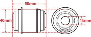 SPC Performance Flex Joint xAxis BUILDER SERIES 14mm ID X 40mm OD X 50mm Width 15641