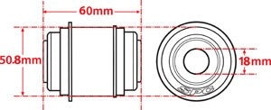 SPC Performance Flex Joint xAxis BUILDER SERIES 18mm ID X 50.8mm OD X 60mm Width 15648