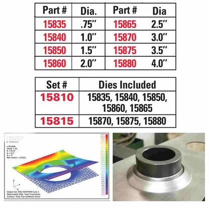 SPC Performance 3 Pc FLARED HOLE DIE SET 15815