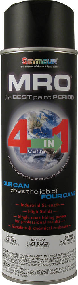 SEYMOUR PAINT Flat Black Spray Paint Can 16oz. Paints and Finishing Paints, Coatings and Markers main image