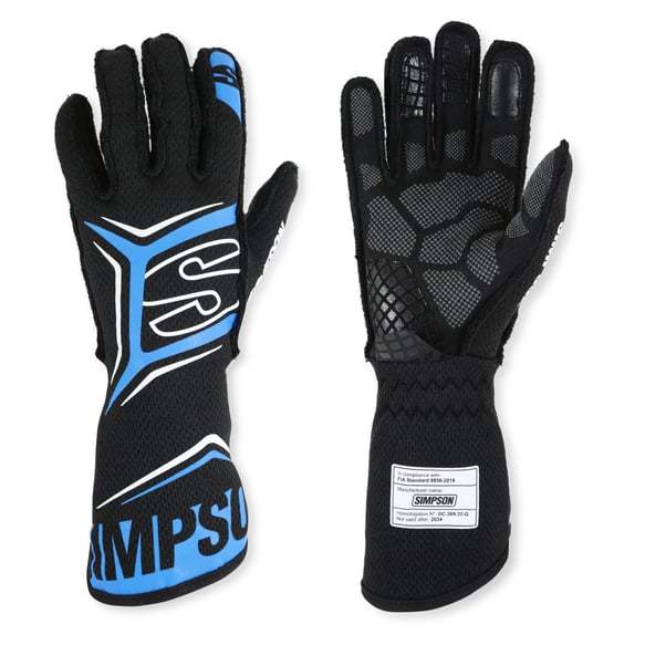 Simpson Glove Magnata Large Black / Blue SFI 3.5/5 Safety Clothing Driving Gloves main image