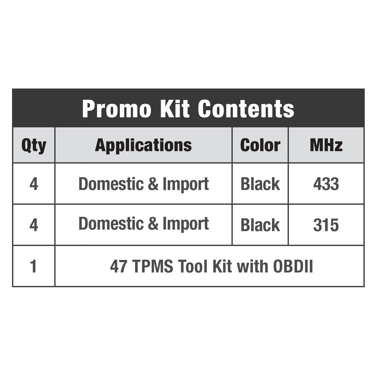 Standard Ignition Tire Pressure Monitoring System Sensor Service Kit TPM9014