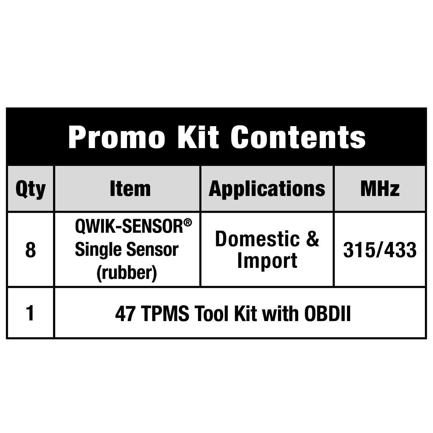 Standard Ignition Tire Pressure Monitoring System Sensor Service Kit TPM9018R
