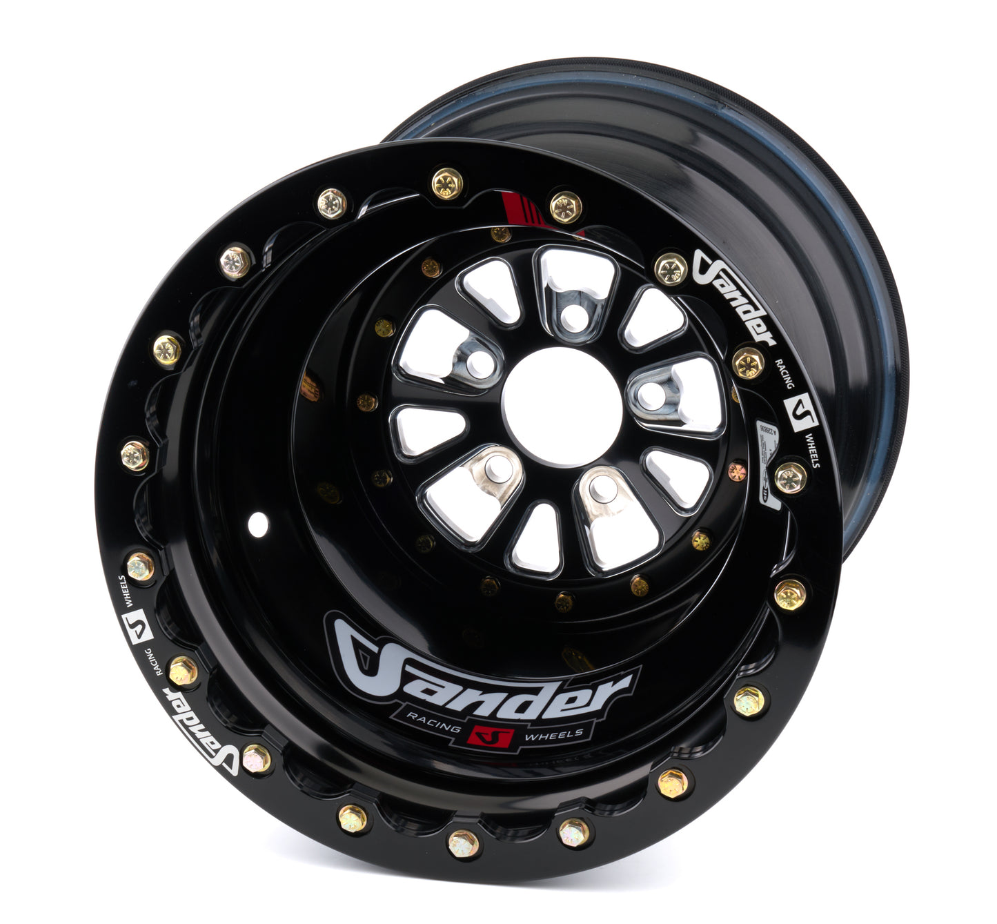 SANDER ENGINEERING 762 Series16X16X4in 5x4.75 Bolt MACH DBL BLK Wheels and Tires Wheels main image