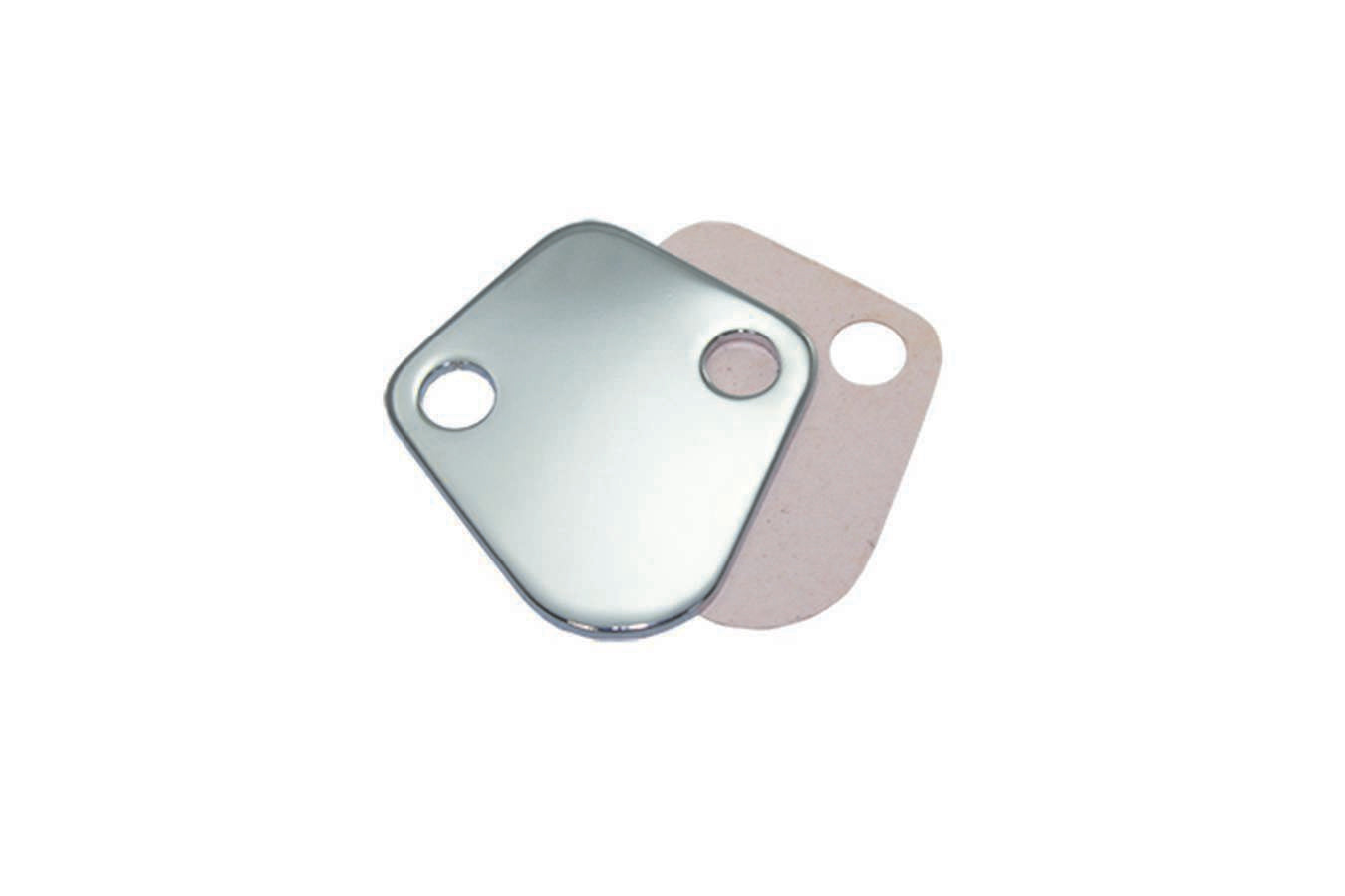 SPECIALTY PRODUCTS COMPANY BBC Fuel Pump Block Off Plate W/ Gasket Chrome main image