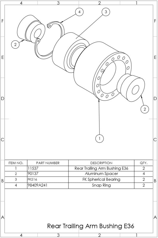 SPL Part BMW E36/E46 Rear Trailing Arm Bushings