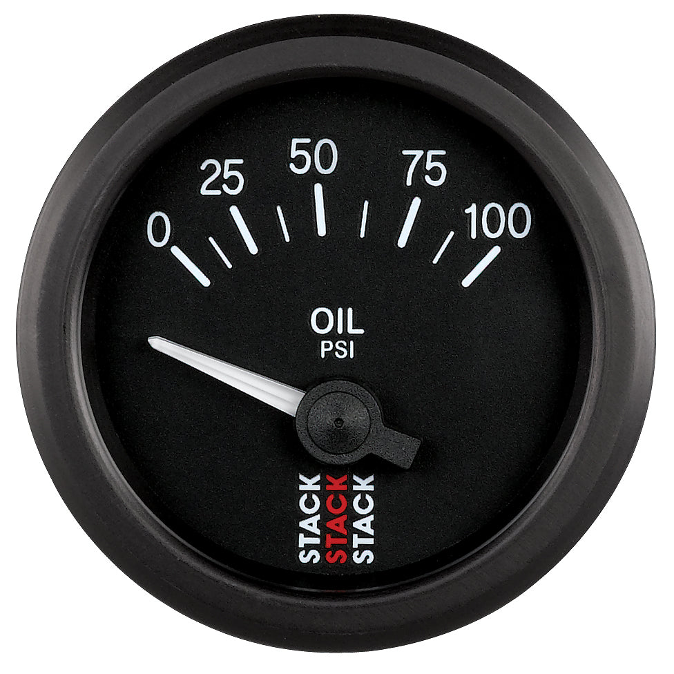 Stack Oil Press, Electric, 52mm, Blk, 0-100psi, 1/8" NPTF