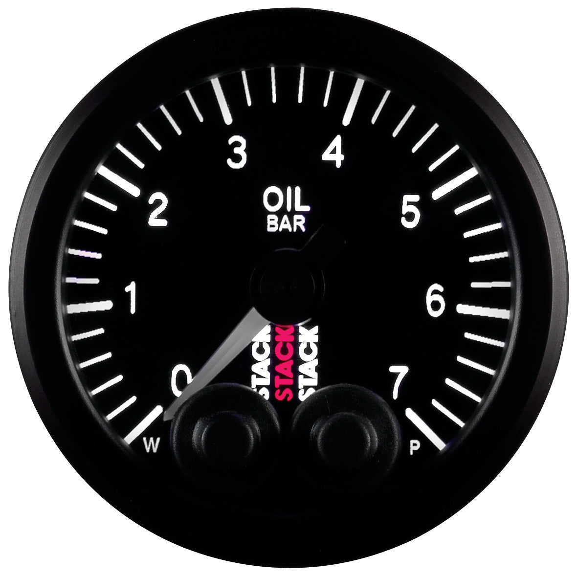 Stack Oil Press, Pro-Control, 52mm, Blk, 0-7 Bar, M10 Male
