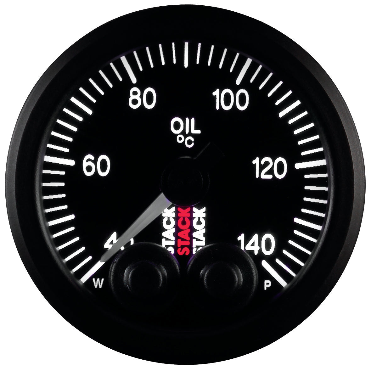 Stack Oil Temp, Pro-Control, 52mm, Blk, 40-140 degree C, 1/8" NPTF Male