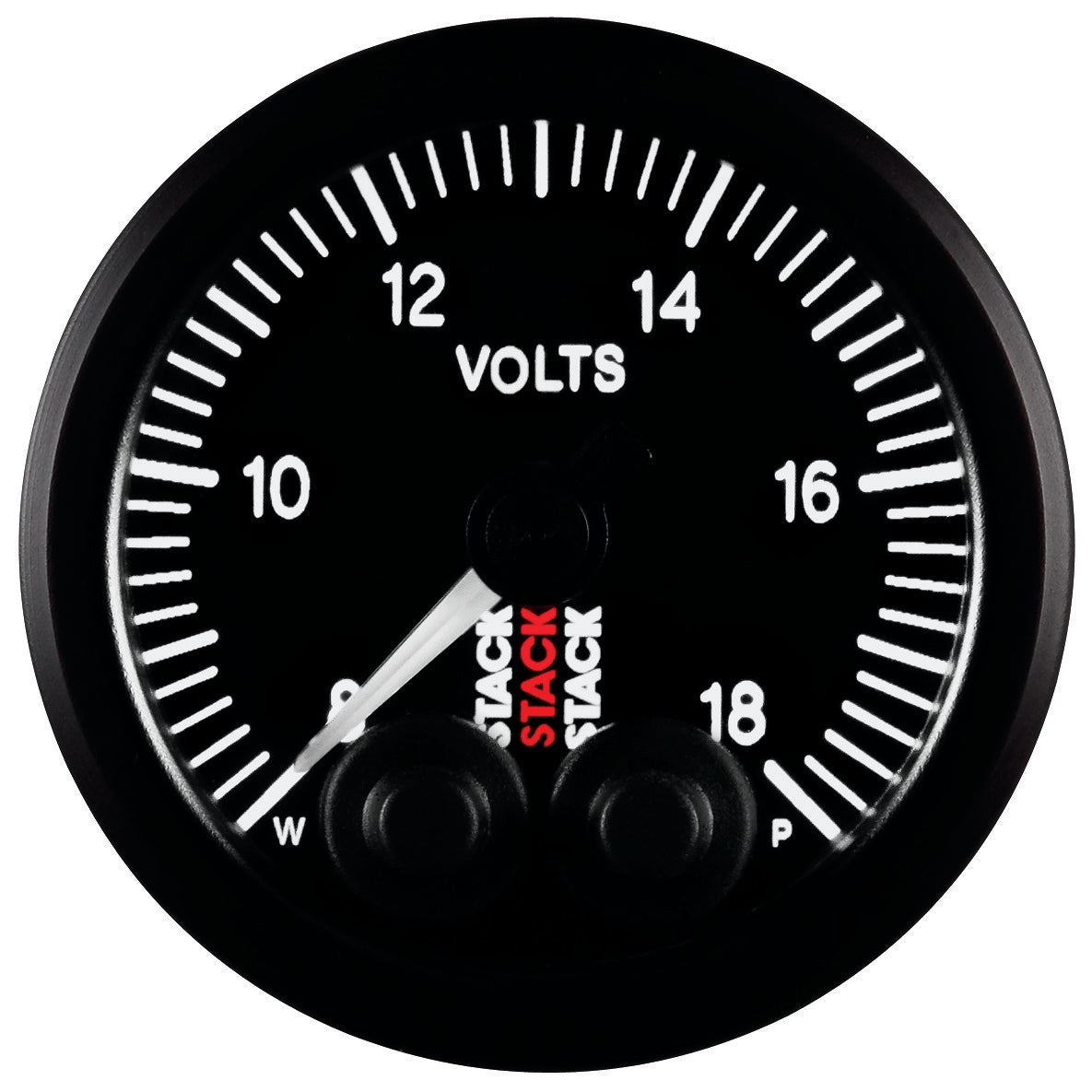 Stack Battery Voltage, Pro-Control, 52mm, Blk, 8-18v