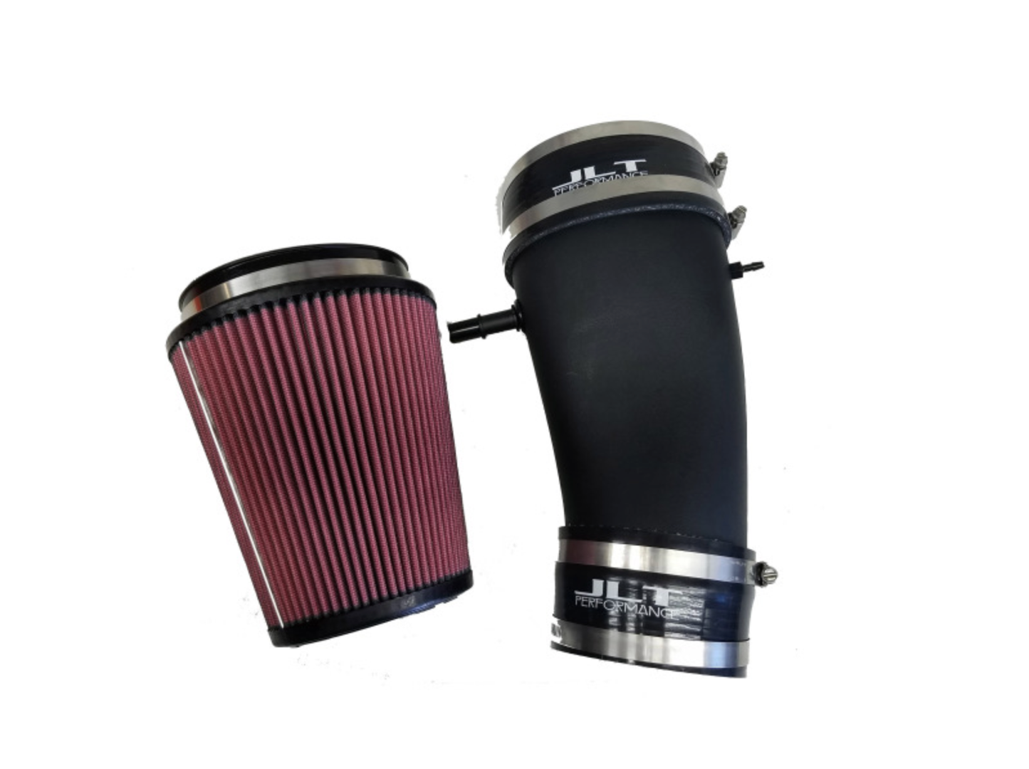 JLT 10-14 Ford Mustang GT500 Black Textured Induction Kit w/Replacement Red Air Filter JLTIK-GT500-10-F