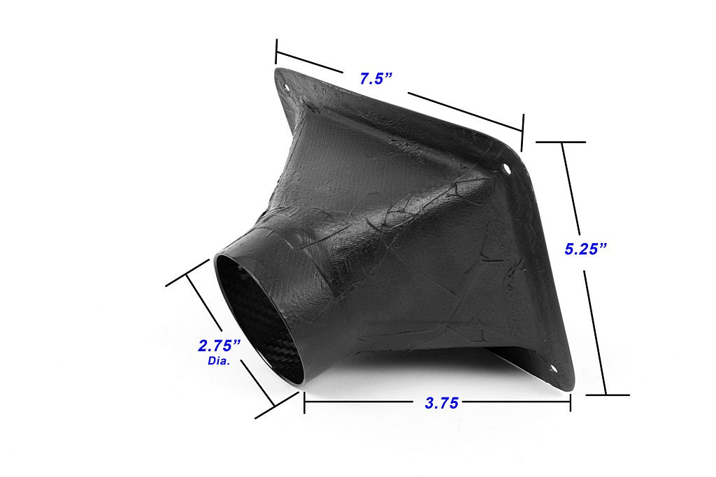 APR Universal Fitment 7.5" X 5.18" Carbon Fiber Air Inlet Duct w/ Flange