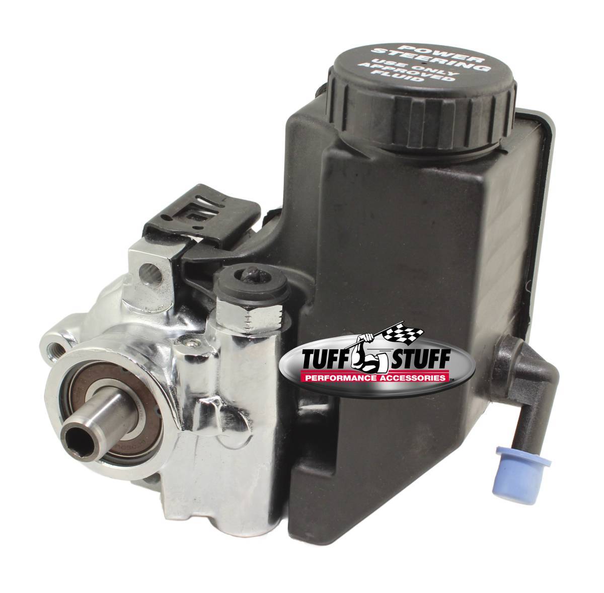 TUFF-STUFF Type II Power Steering Pump w/Reservoir Chrome Steering and Components Power Steering and Components main image