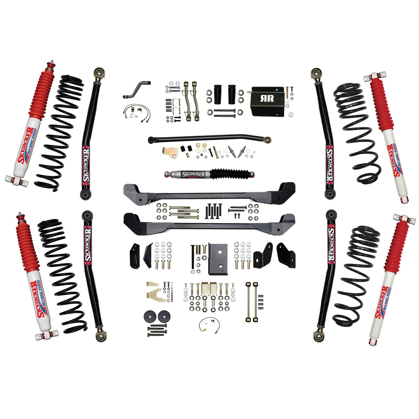 Skyjacker 97-06 Jeep TJ 6in Dual Rate Long Travel Coils Long Arm RR1 Lift Kit w/ Hydro 7000 Shocks TJ60RR1LTK-H