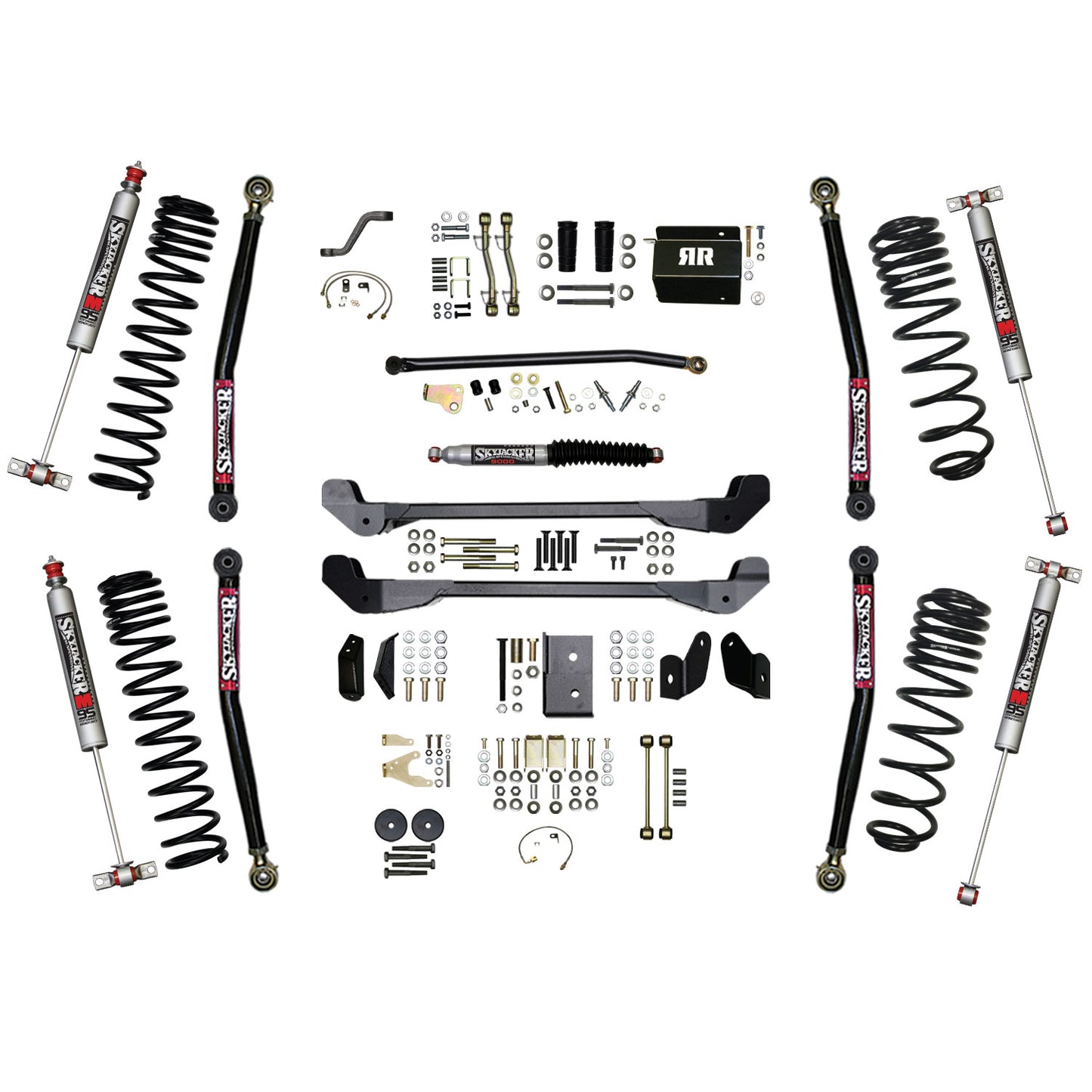 Skyjacker 97-06 Jeep TJ 6in Dual Rate Long Travel Coils Long Arm RR1 Lift Kit w/ M95 Monotube Shocks TJ60RR1LTK-M