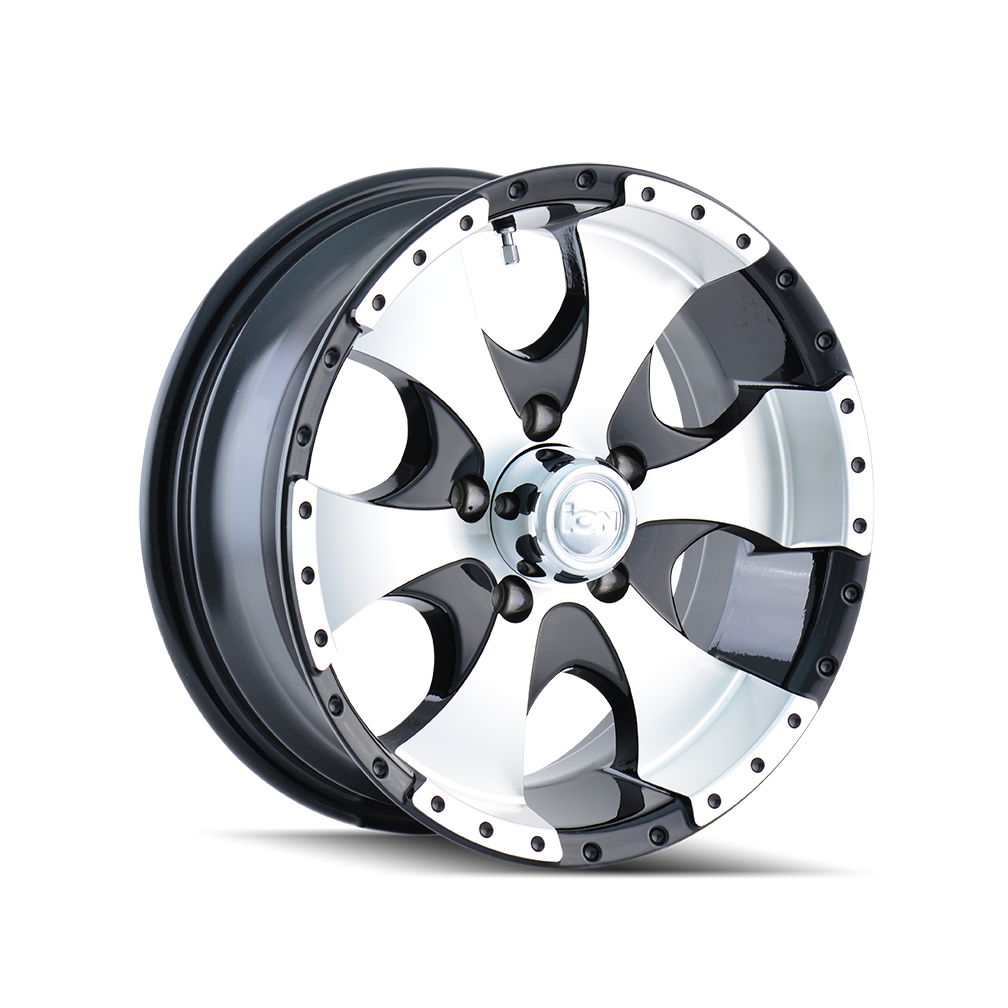 ION Wheels ION Type 136 15x6 / 6x139.7 BP / 0mm Offset / 108mm Hub Black/Machined Wheel 136-5683BX
