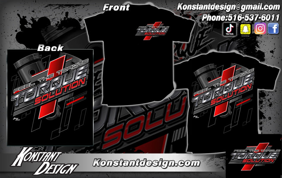 Torque Solution T-Shirt Logo Graphic w/ Piston Design - Large TS-APP-TPD-L