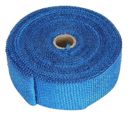 Torque Solution 50in x 2in Universal Fiberglass Exhaust Wrap - Blue TS-EW-2X50BU