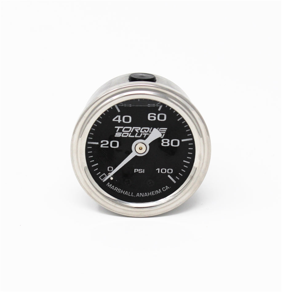 Torque Solution Fuel Pressure Gauge: 100 PSI 1/8 NPT TS-FPG-100