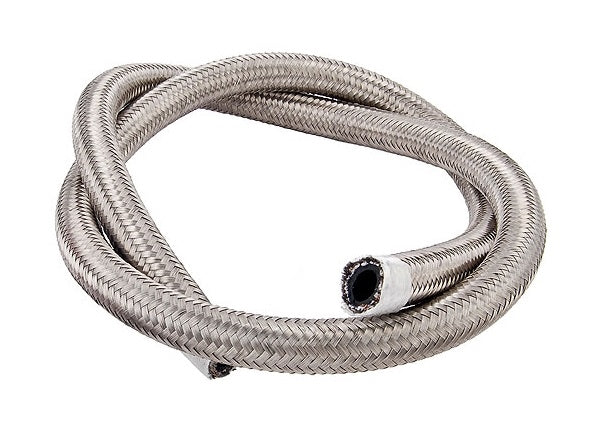 Torque Solution Stainless Steel Braided Rubber Hose -6AN 10ft (0.34in ID) TS-RH-SR6-10