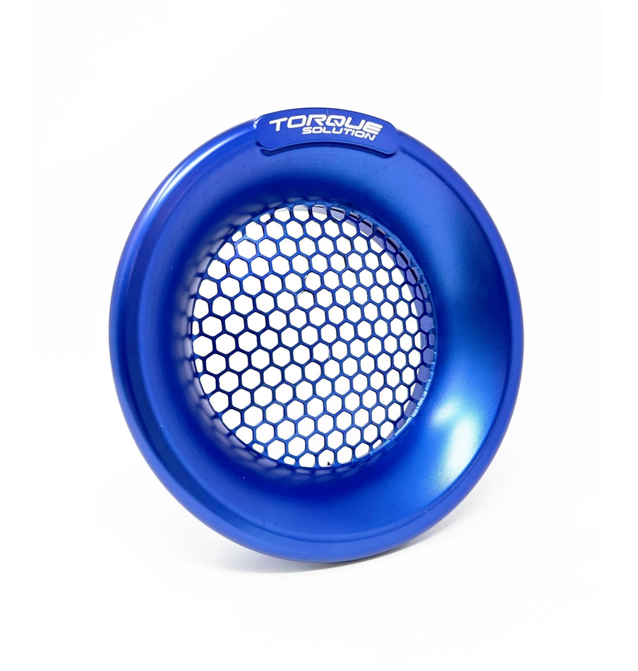 Torque Solution Billet Turbo Velocity Stack Shield For 4in Inlet - Blue TS-VS-740-BU