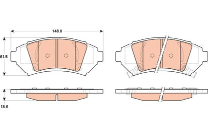 TRW Disc Brake Pad Set TPC1076